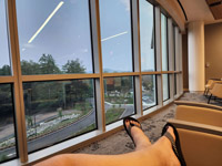 view outside hospital from view of woman sitting